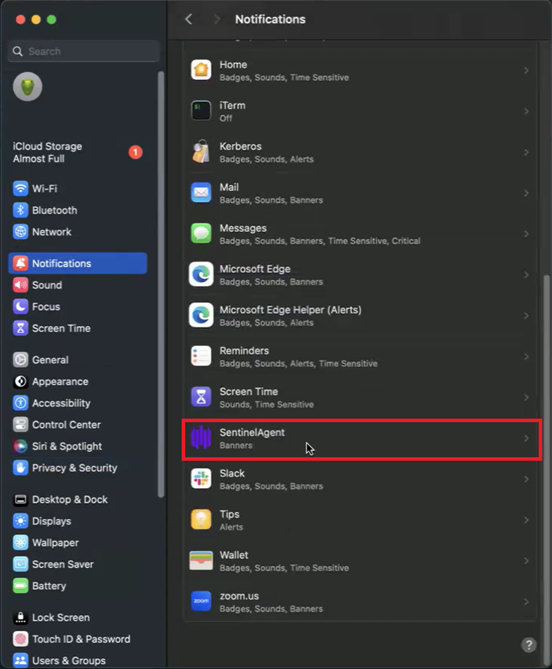 SEM - SentinelOne | Authorizing macOS Notification Permissions